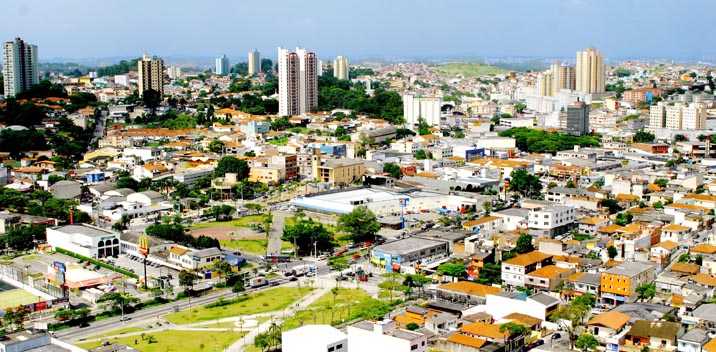 Vista aérea do centro da cidade de Diadema