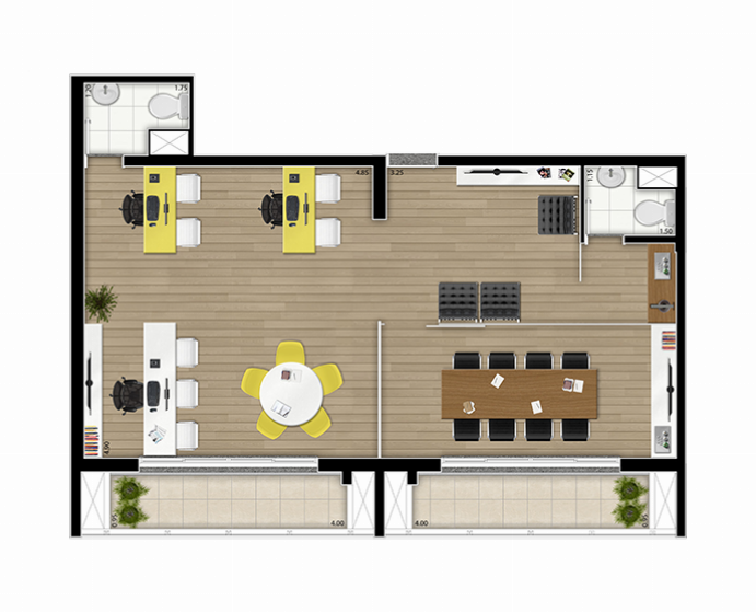Planta da Sala Comercial do Offices Ibitirama Tibério Construtora