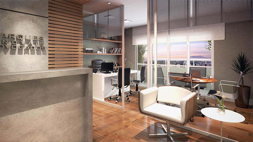 Perspectiva Artística do Escritório de Advocacia do Offices Ibitirama Tibério Construtora