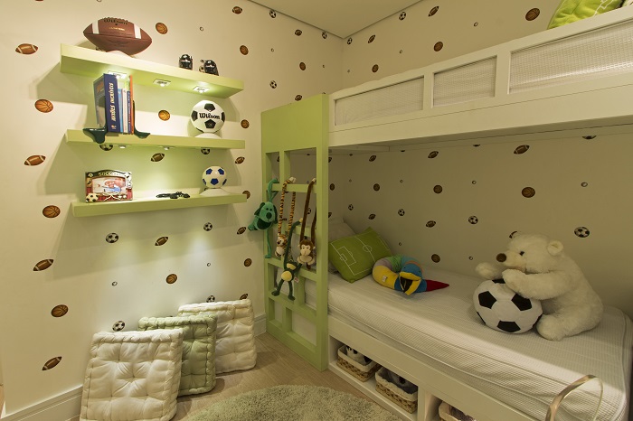 Foto do quarto infantil do apartamento decorado do HomeClub Guarulhosl Tibério Construtora