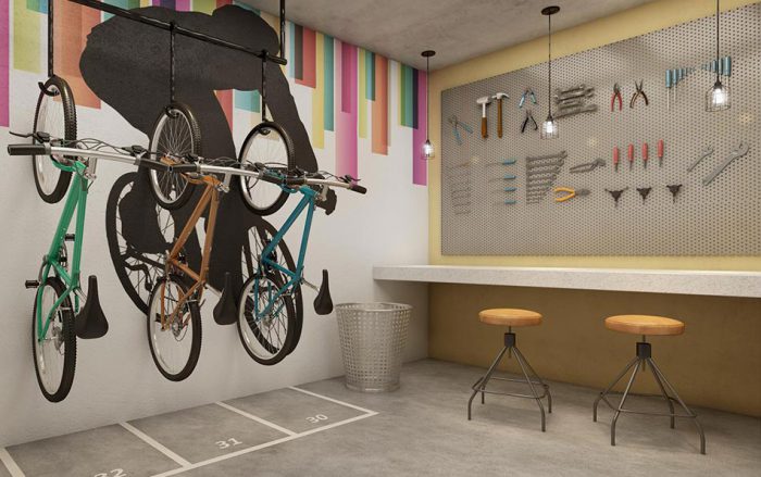 Perspectiva artística da oficina de bike do You, Central Park | Tibério Construtora