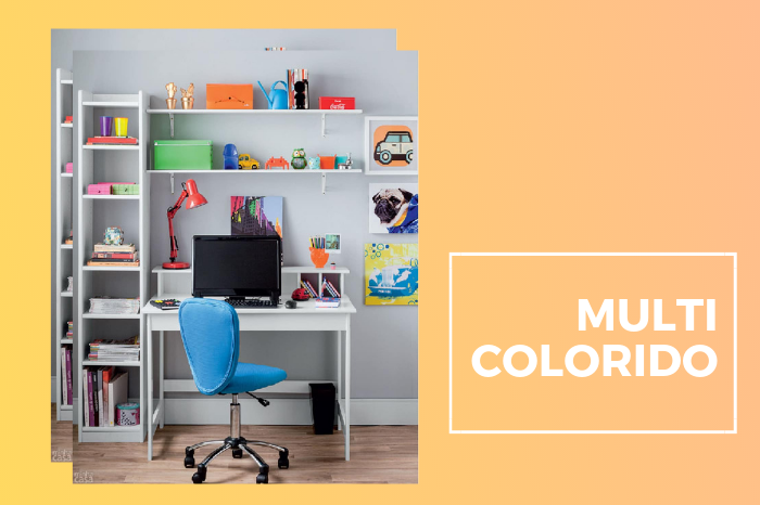 Home office colorido | Tibério Construtora