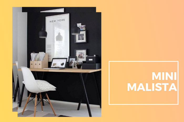 Home office minimalista | Tibério Construtora