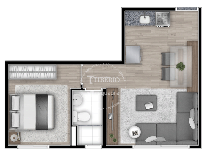 1 dorm. 33,79m²