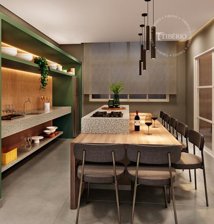 Espaço Gourmet <br>Uso residencial. Perspectiva artística.