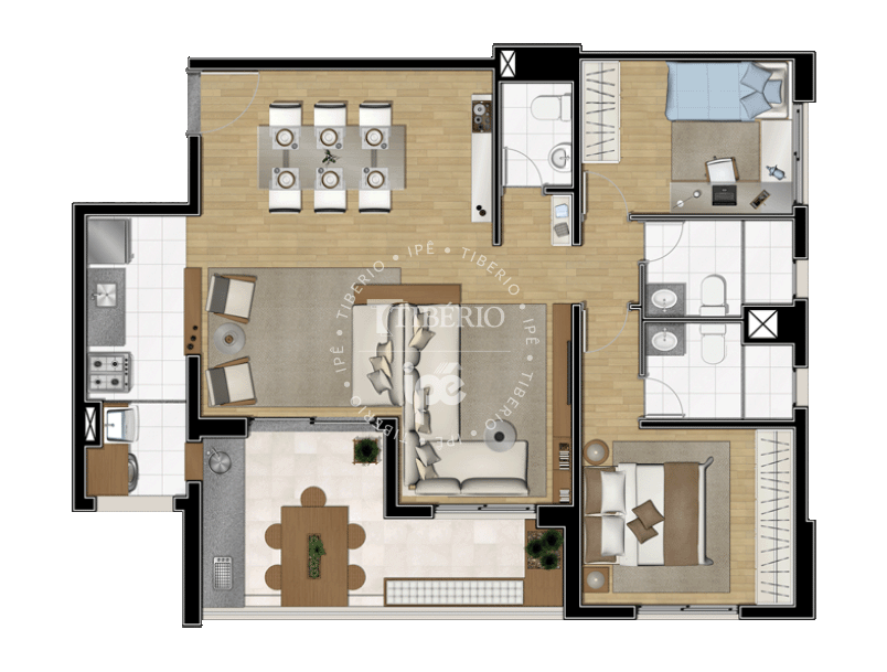 3 dorms. 91m² - living ampliado