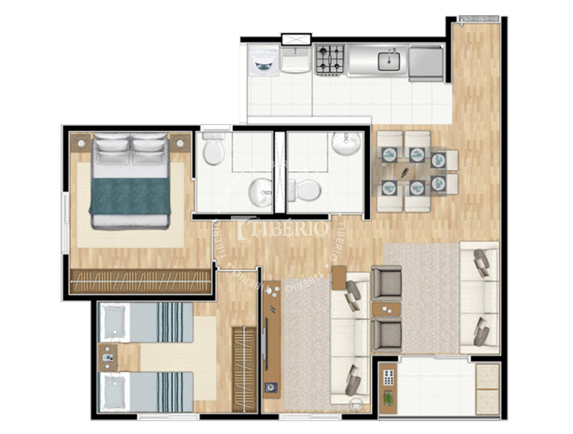 3 dorms. 58.6m² living ampliado