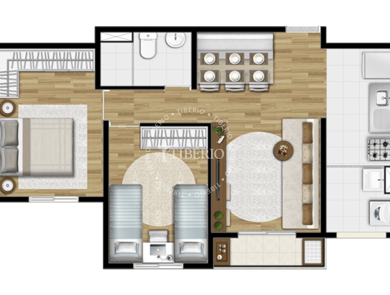 2 dorms. 50,63m²