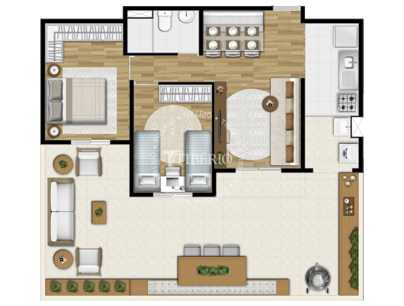 2 dorms. 87,73m² garden