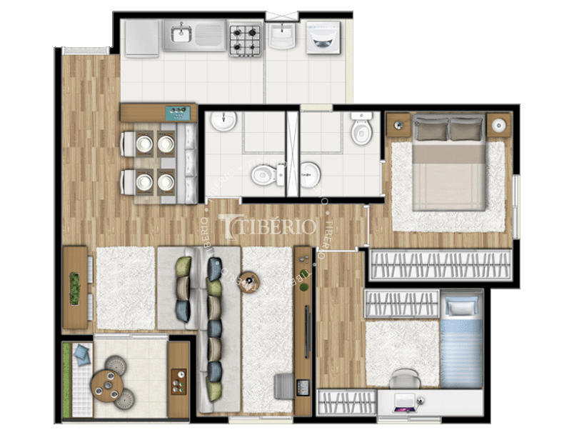 3 dorms. 60m² (living ampliado)
