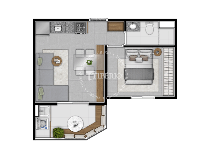 1 dorm. 36,74m²