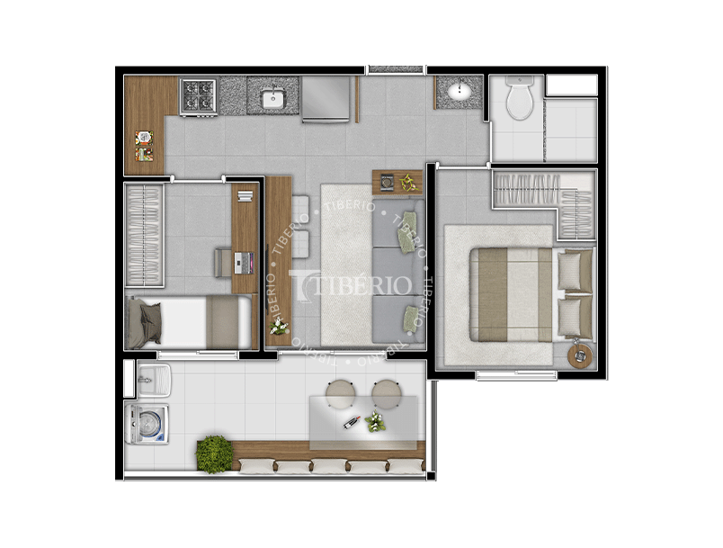 2 dorms. 40,99m²