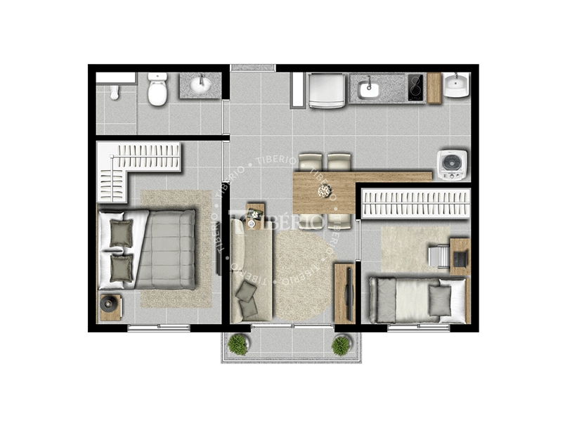 2 dorms 38,94m²