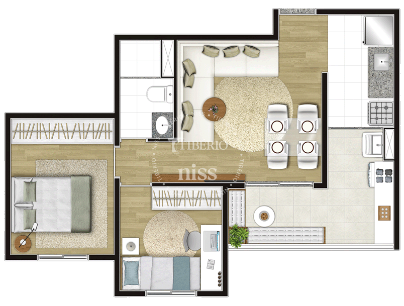 2 dorms. 47,18m²