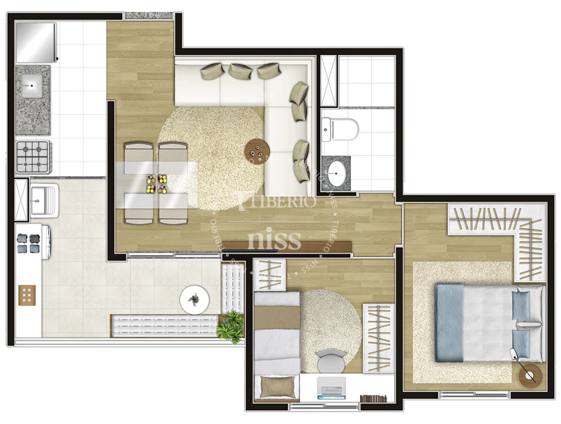 2 dorms. 47,18m²