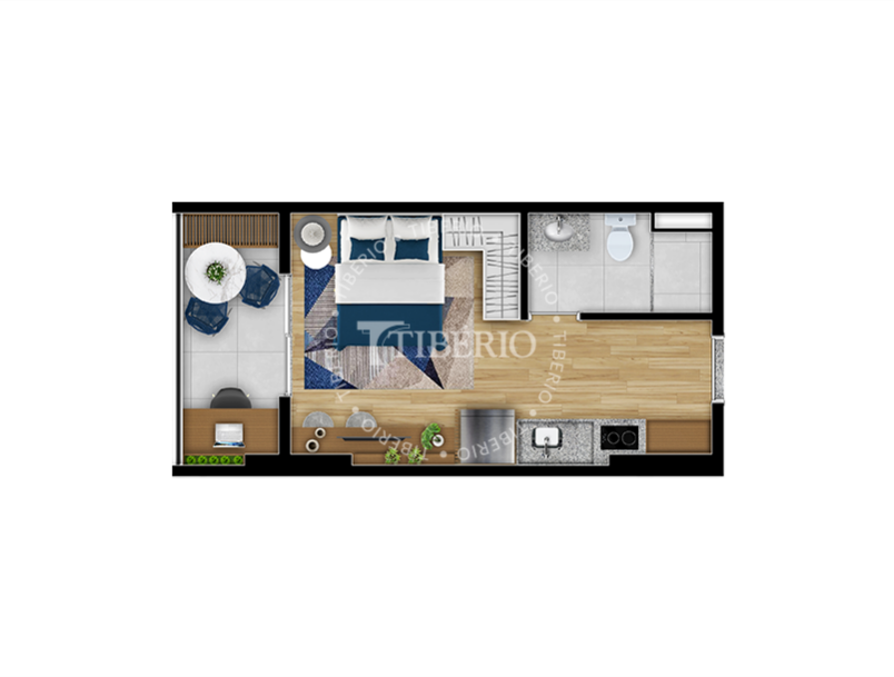 Studio (Serviço de Moradia) 25,23m²