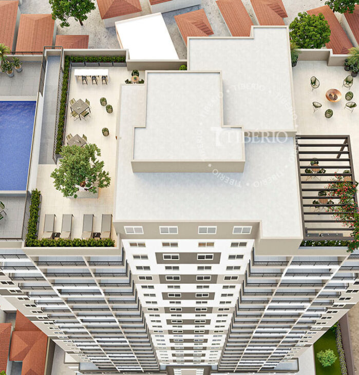 Rooftop <br>Uso Exclusivo Residencial. Perspectiva artística.