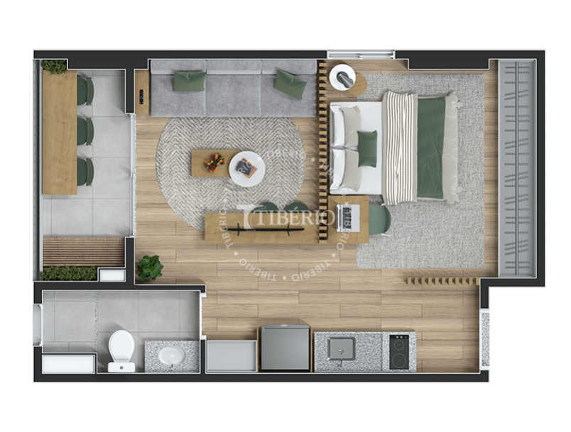 Studio 34,71m²