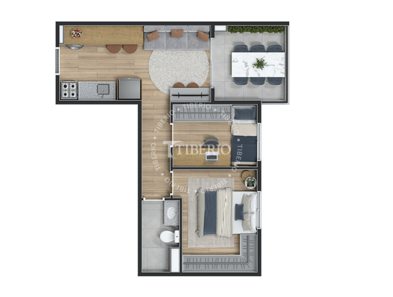 2 dorms. 41,48m²