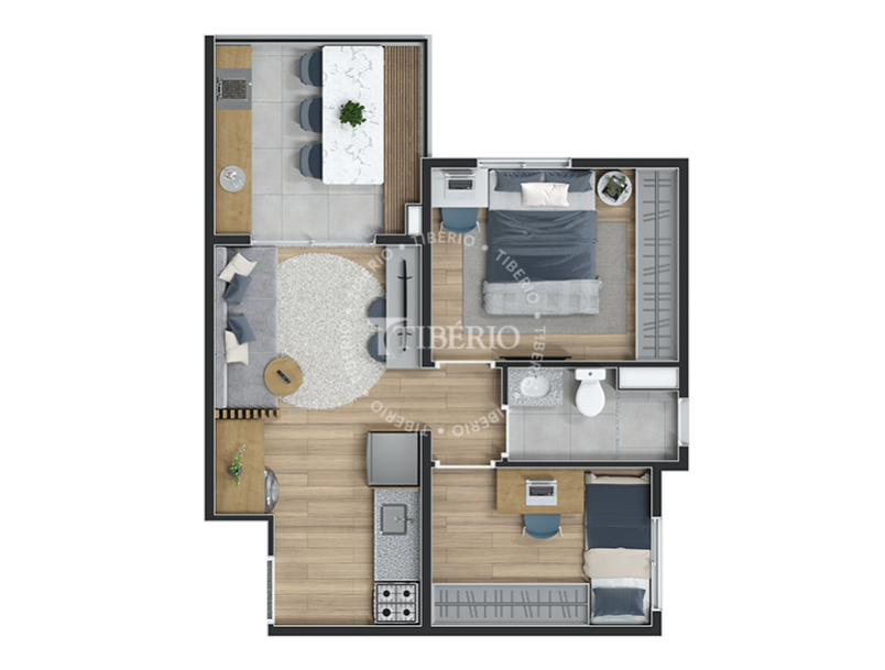 2 dorms. 41,20m²