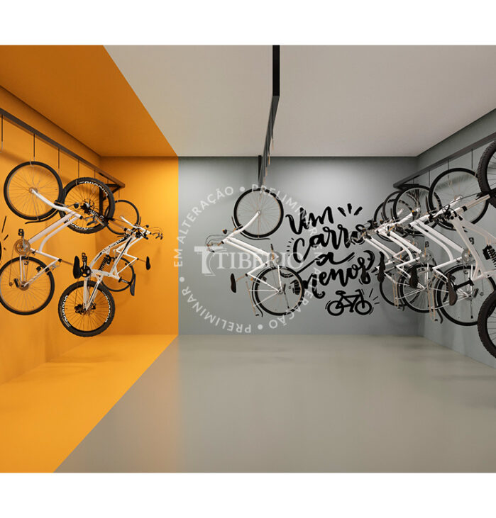 Bicicletário <br>Uso Compartilhado. Perspectiva artística.