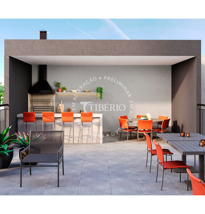 Churrasqueira <br>Uso Exclusivo Residencial. Perspectiva artística.