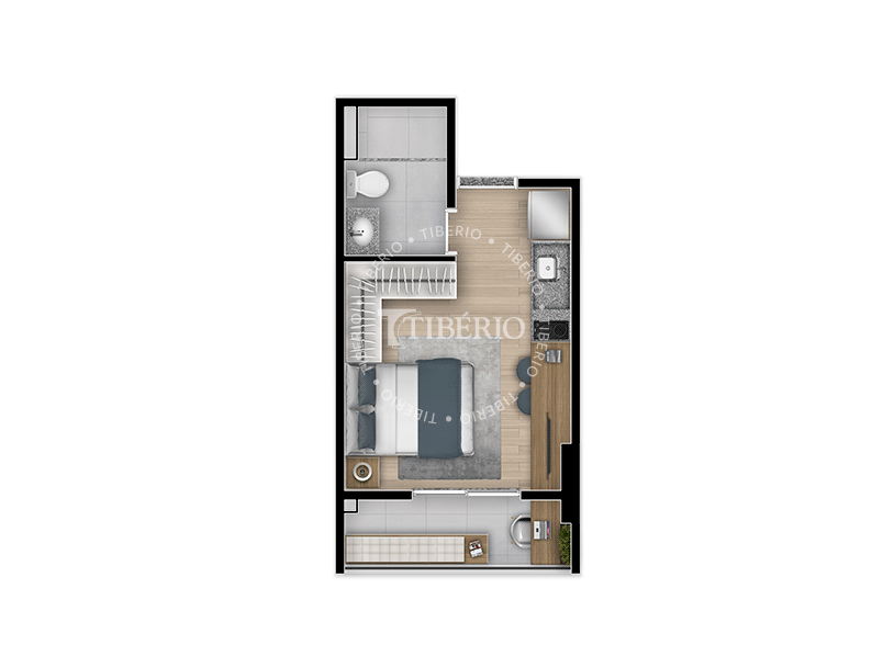 Studio 22,5m²  (Serviço de Moradia)