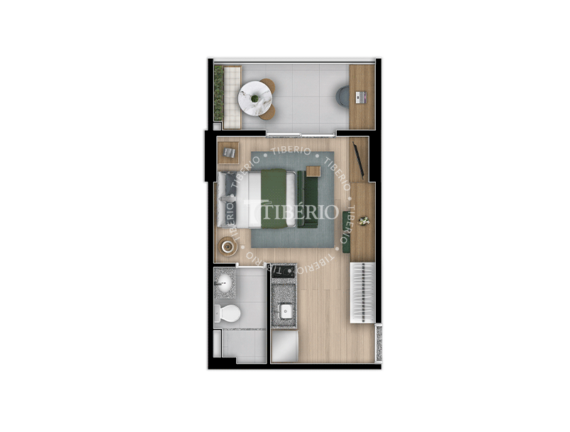 Studio 27,5m² (Serviço de Moradia)