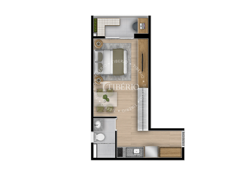 Studio 29,4m²  (Serviço de Moradia)