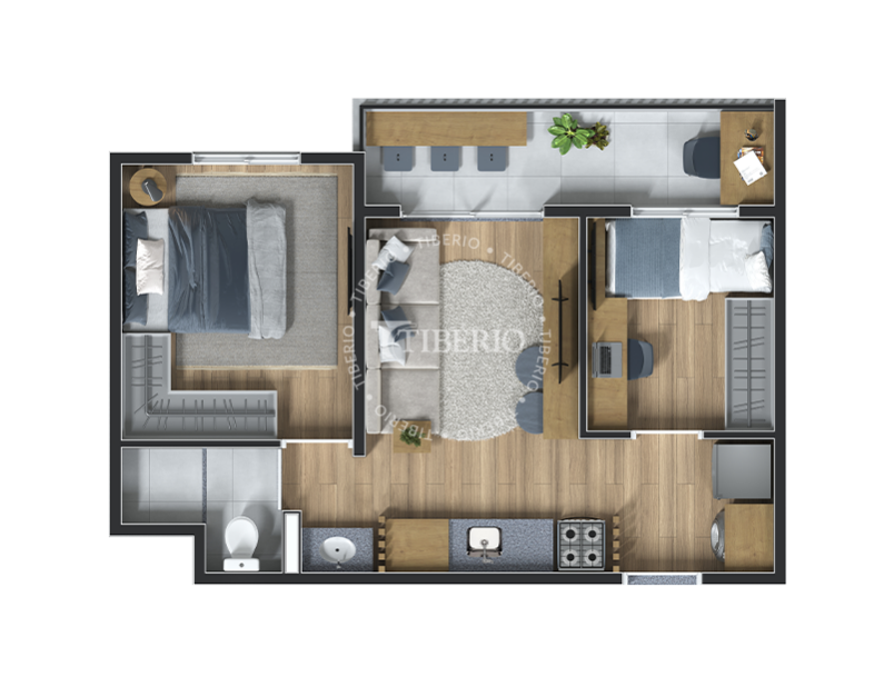 2 dorms 39,17m²