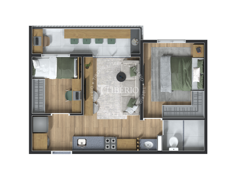 2 dorms. 39,84m²