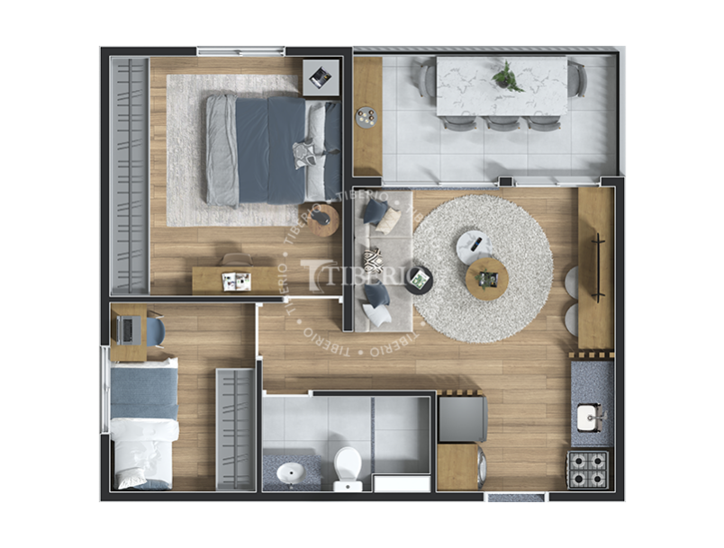 2 dorms. 45,10m²