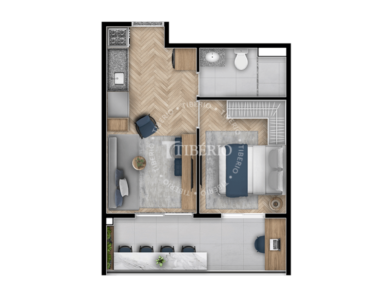 1 dorm 34,56m²