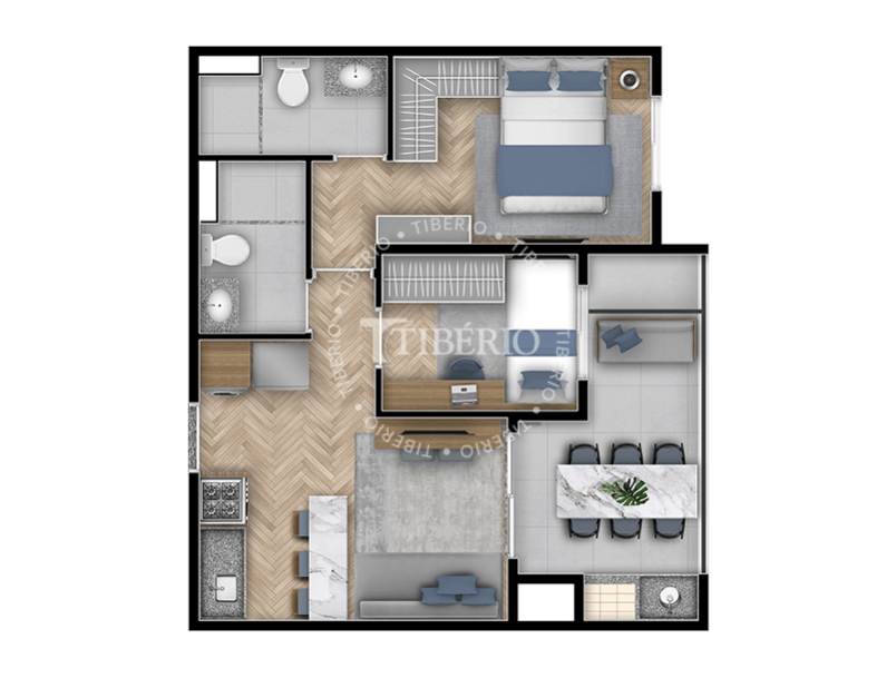2 dorms. 47,52m²