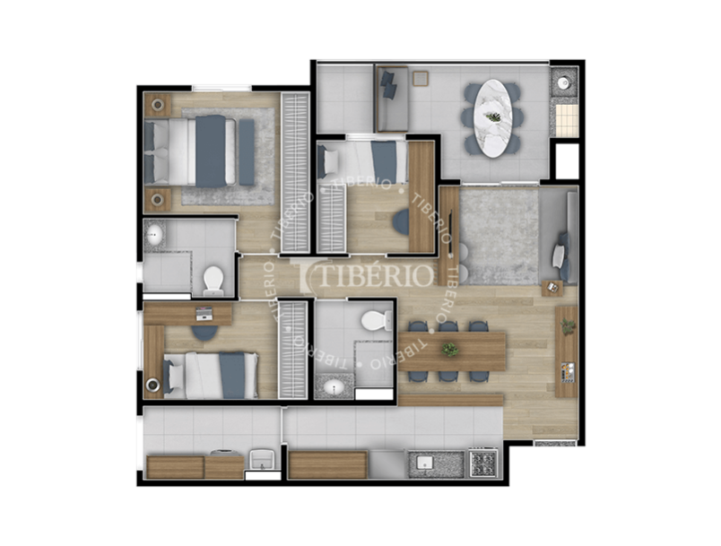 3 dorms. 75,88m²