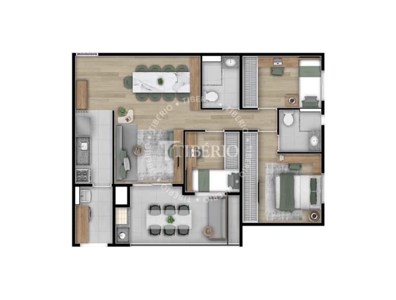 3 dorms. 77,67m²