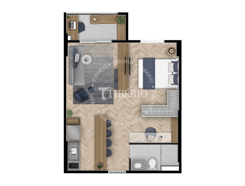 Studio  43,81m²