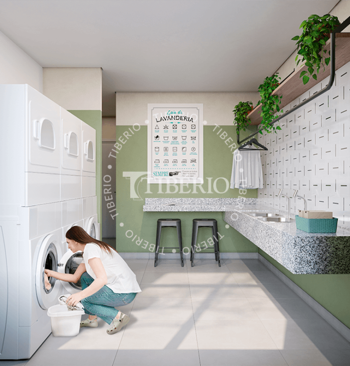 Laundry <br>Uso Exclusivo Residencial. Perspectiva artística.
