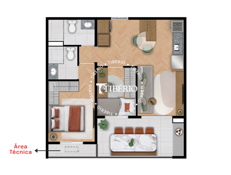 2 dorms. 53,14m²