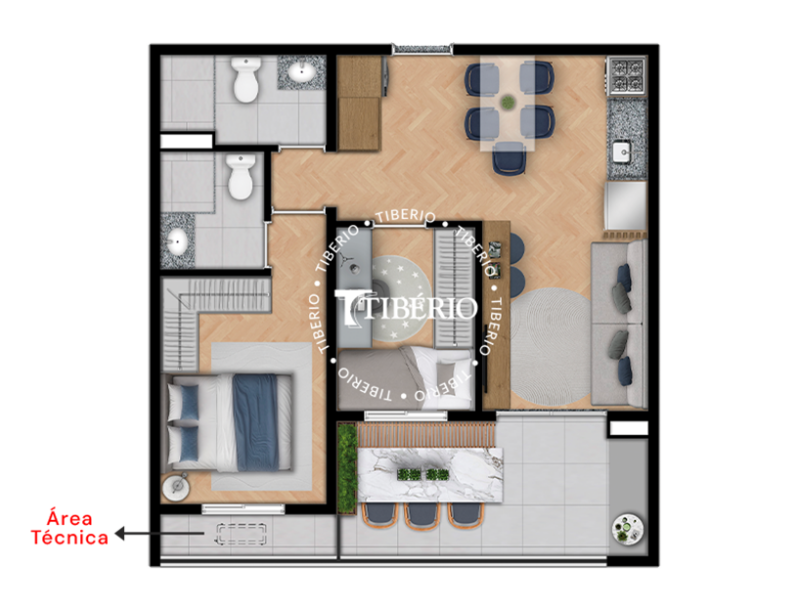 2 dorms. 54,82m²