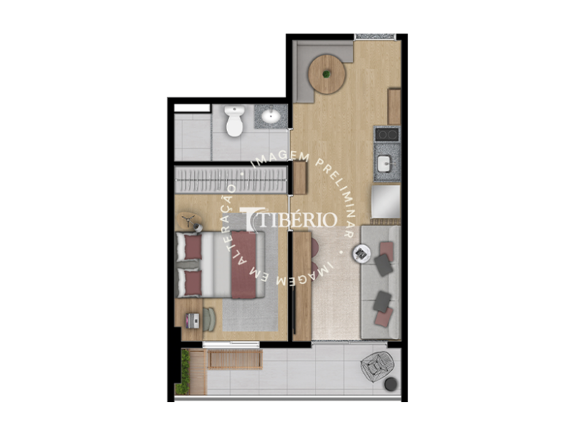 1 dorm. 35,23m²