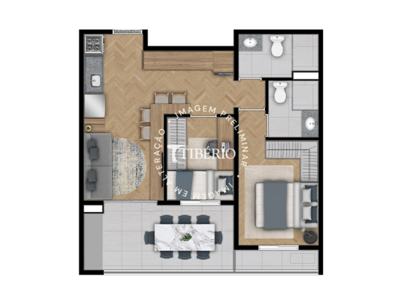 2 dorms 51,83m²