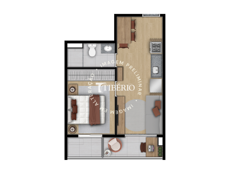 1 dorm. 33,21m²