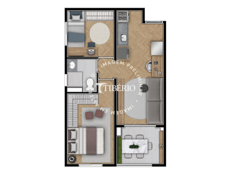 2 dorms. 41,36m²